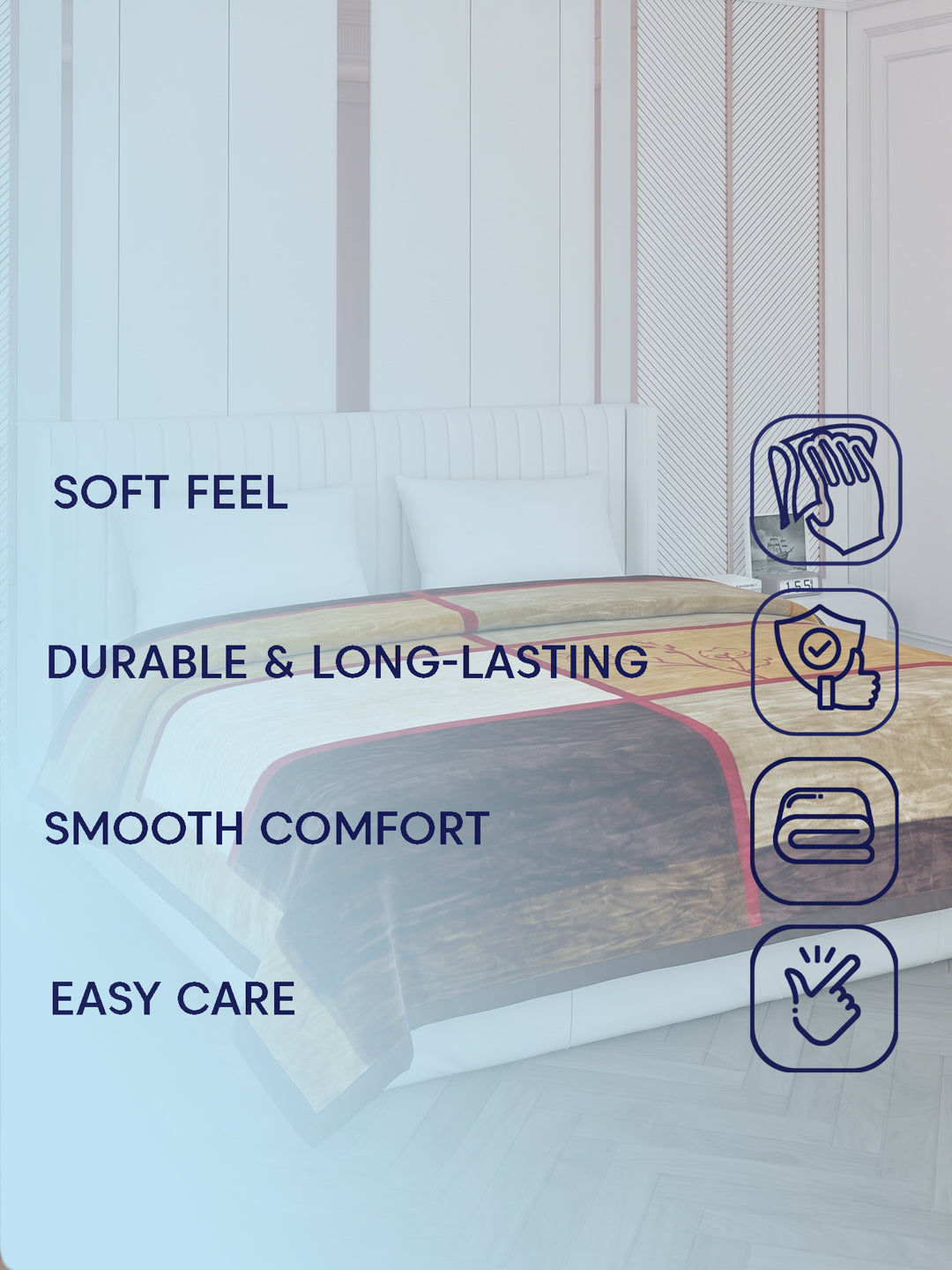 Printed Double Bed 1 Ply 500 GSM Blanket for Winter (Regal), Weight 2.4 kg