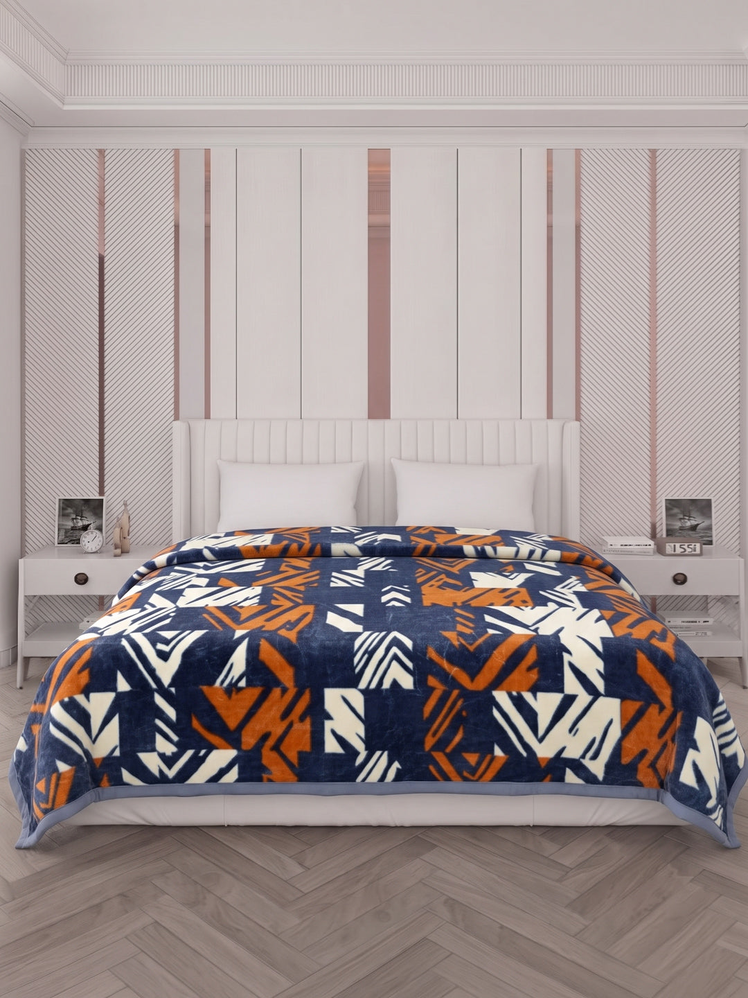 Printed Double Bed 1 Ply 500 GSM Blanket for Winter (Regal), Weight 2.4 kg