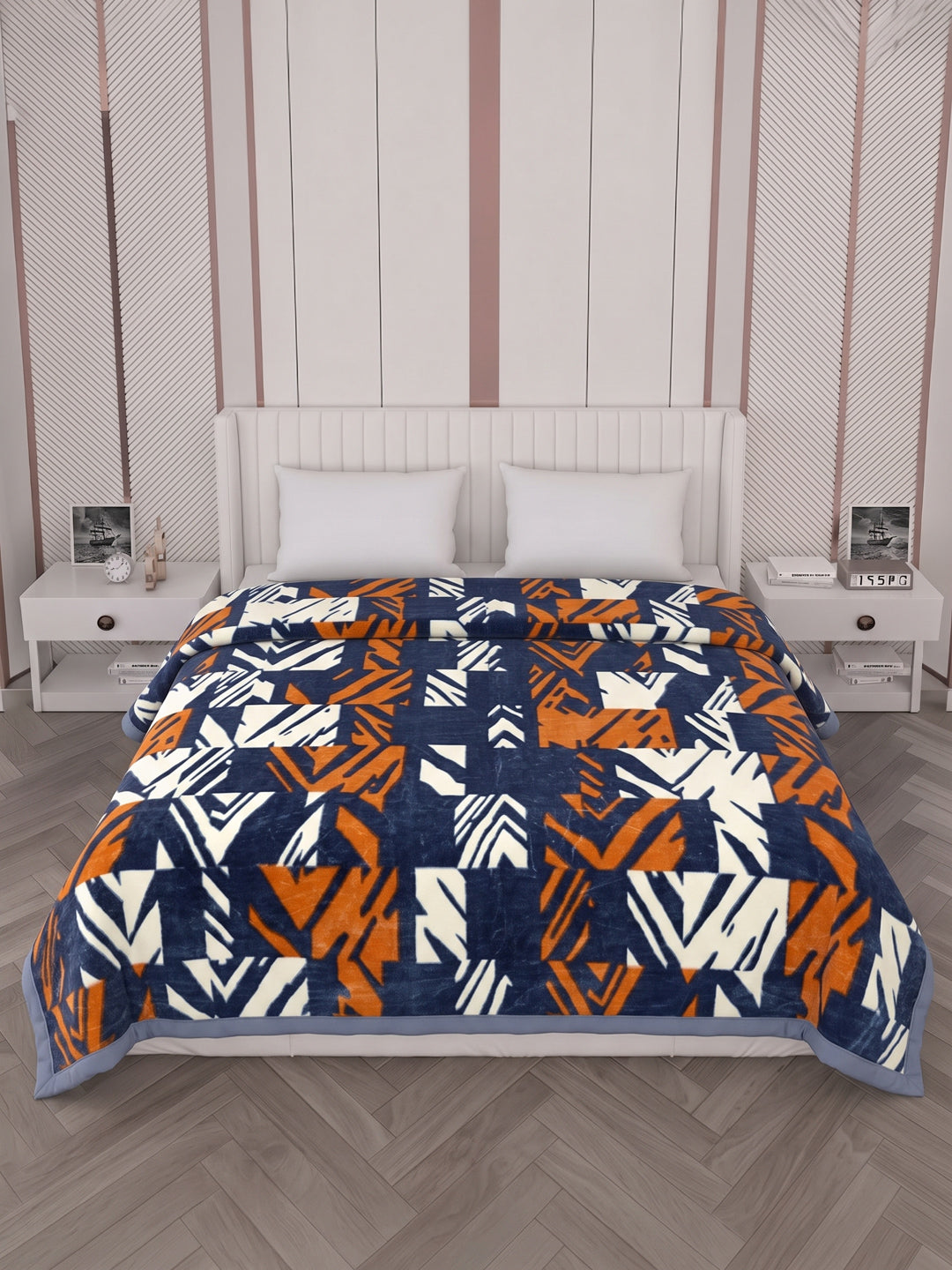 Printed Double Bed 1 Ply 500 GSM Blanket for Winter (Regal), Weight 2.4 kg