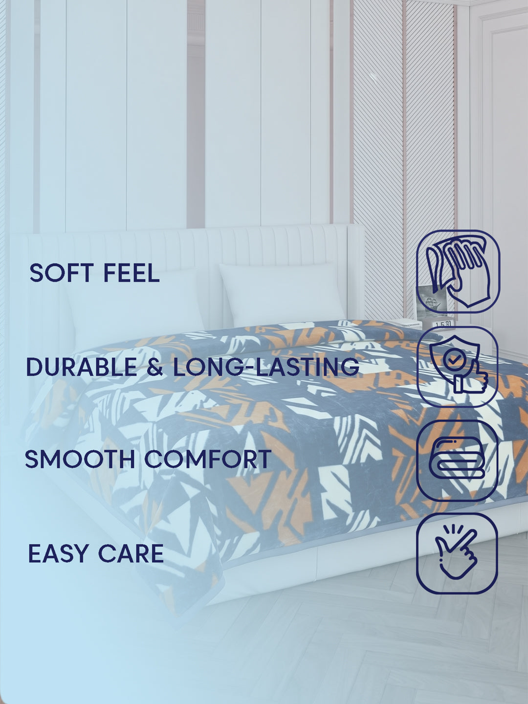 Printed Double Bed 1 Ply 500 GSM Blanket for Winter (Regal), Weight 2.4 kg