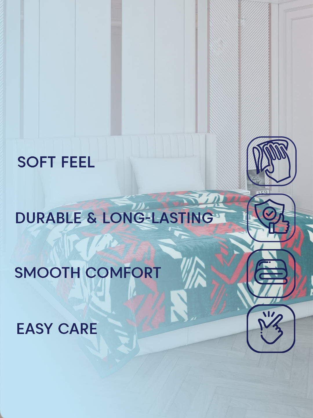Printed Double Bed 1 Ply 500 GSM Blanket for Winter (Regal), Weight 2.4 kg