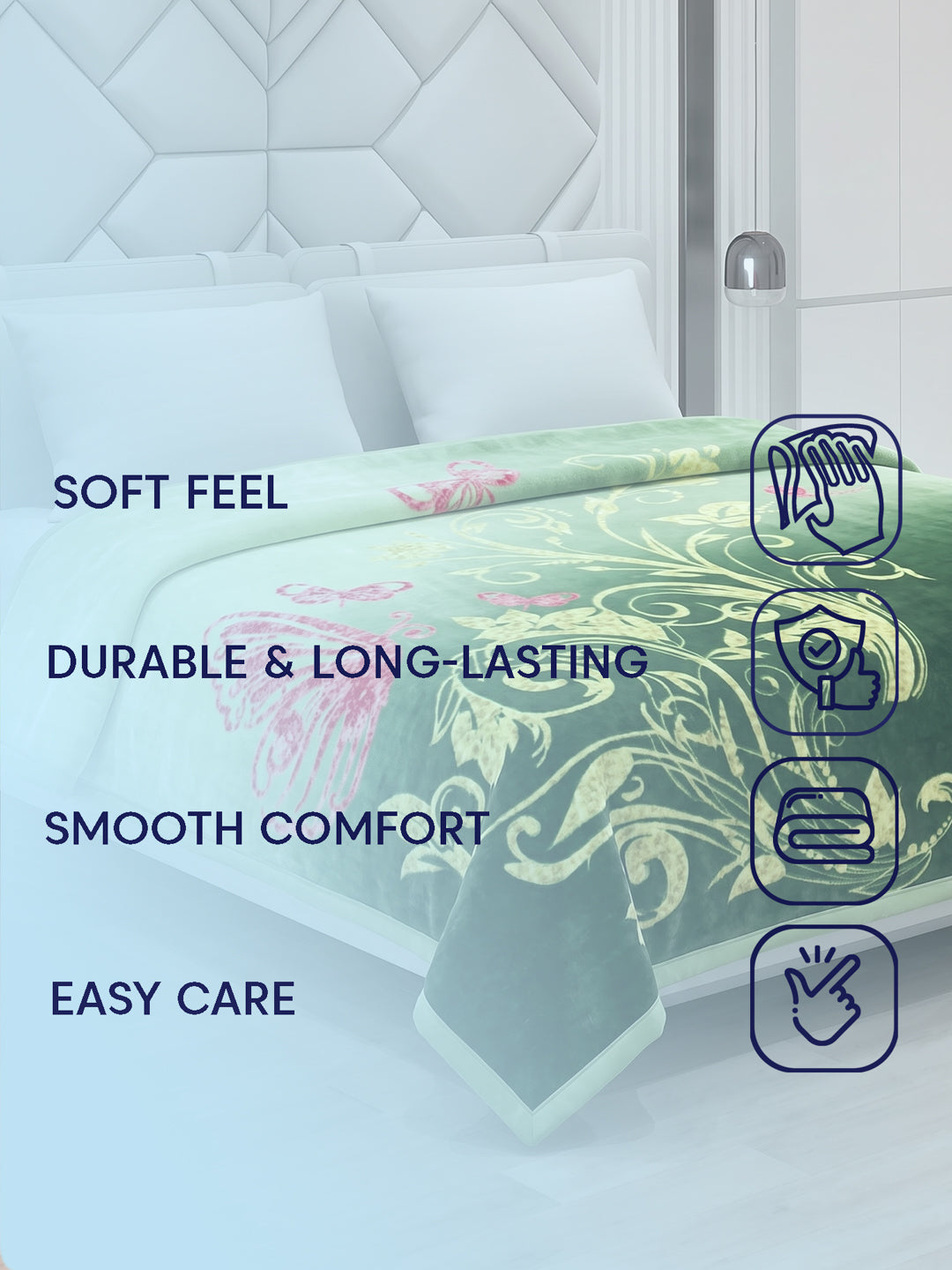 Printed Double Bed 1 Ply 500 GSM Blanket for Winter (Regal), Weight 2.4 kg