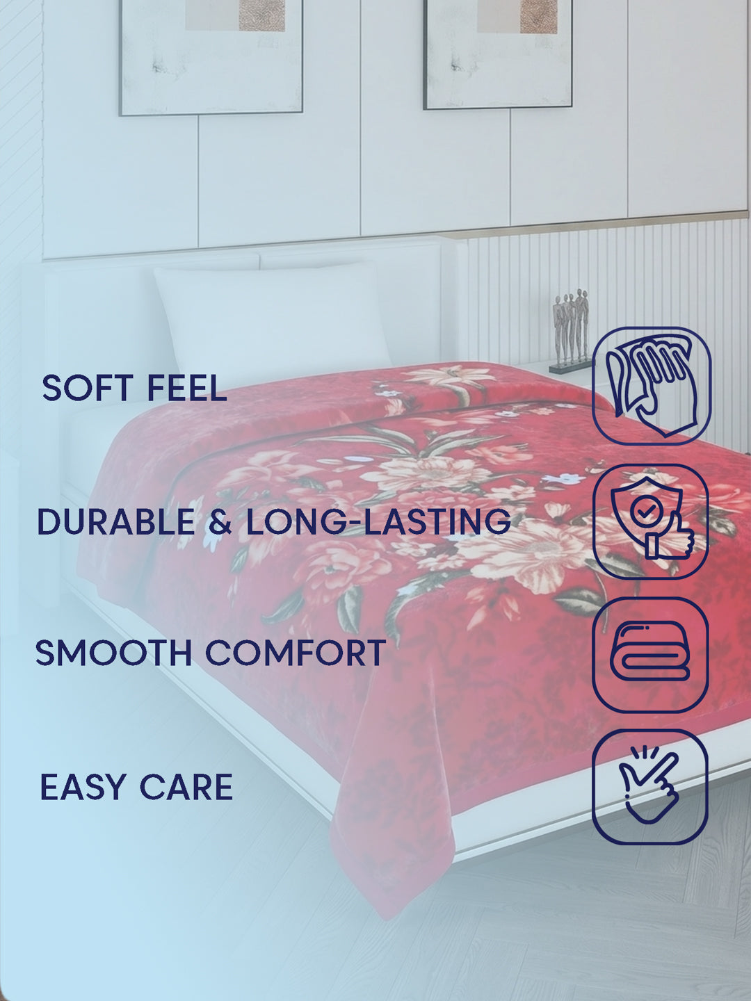 Printed Single Bed 1 Ply 520 GSM Blanket for Winter (Relation Plus), Weight 1.7 kg