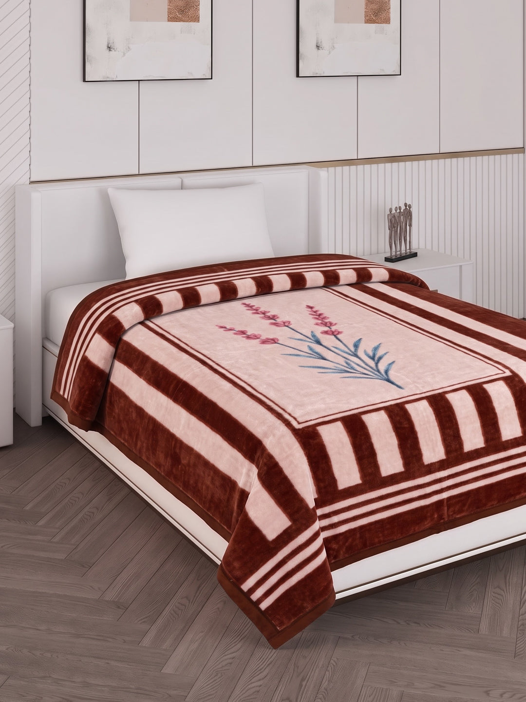 Printed Single Bed 1 Ply 580 GSM Blanket for Winter (Relations), Weight 1.9 kg