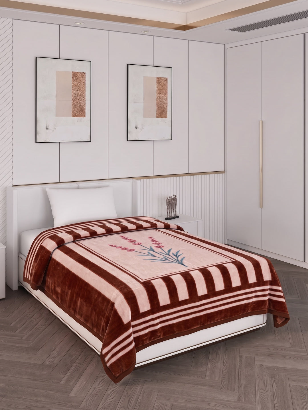 Printed Single Bed 1 Ply 580 GSM Blanket for Winter (Relations), Weight 1.9 kg