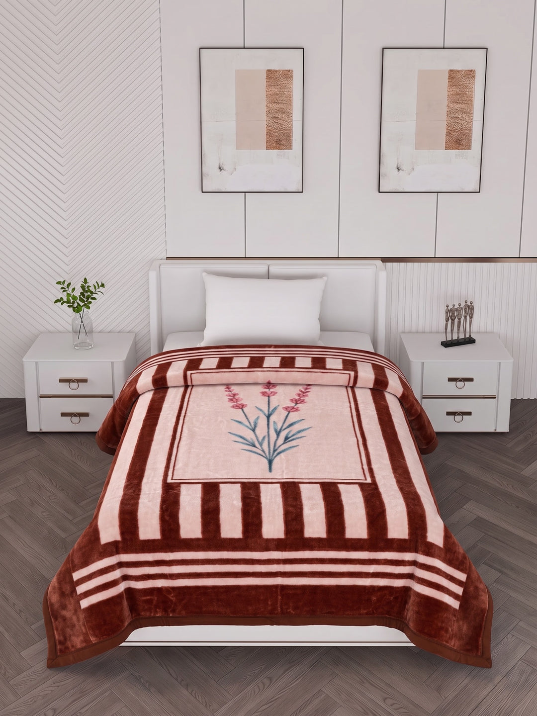 Printed Single Bed 1 Ply 580 GSM Blanket for Winter (Relations), Weight 1.9 kg