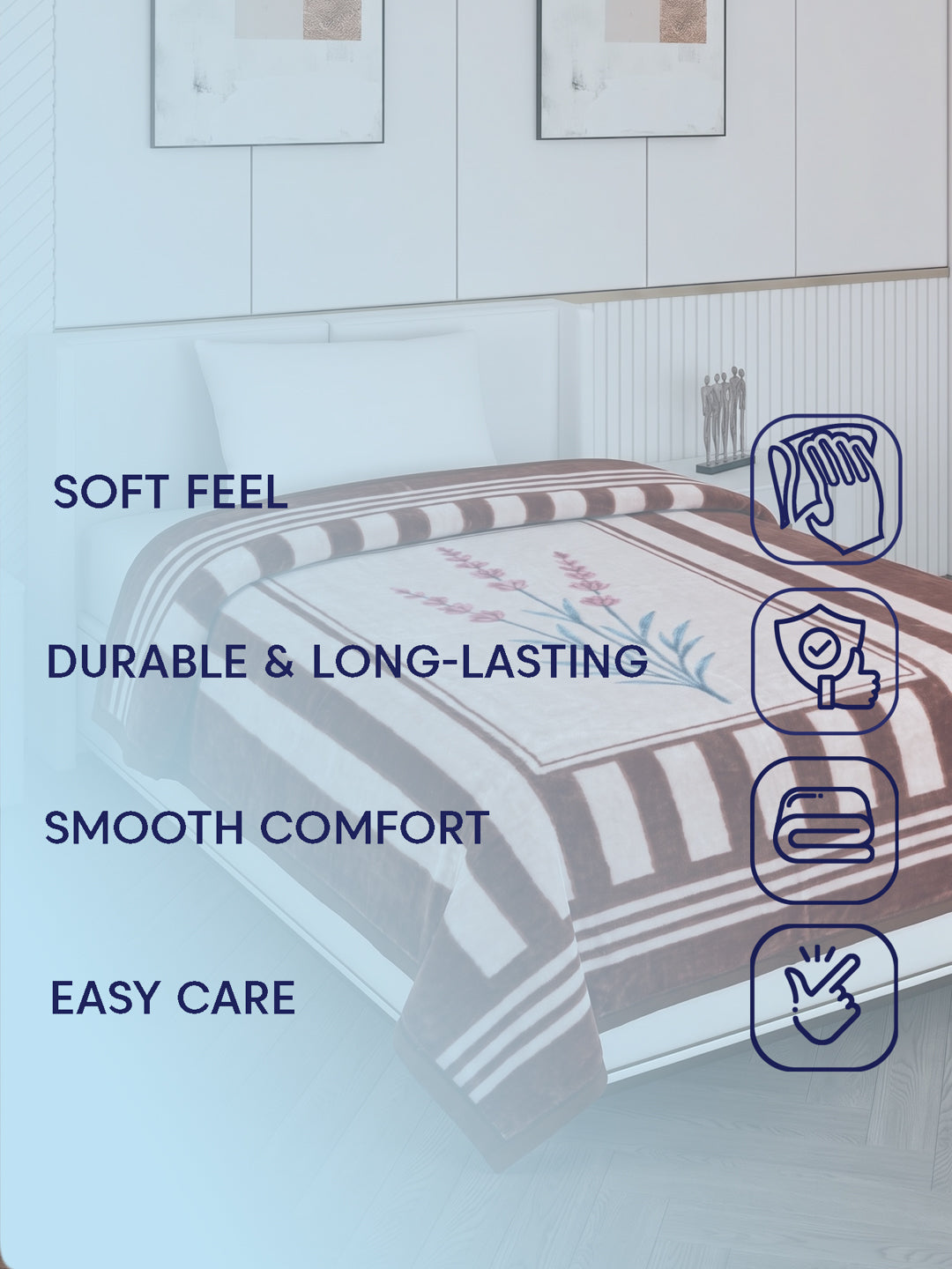 Printed Single Bed 1 Ply 580 GSM Blanket for Winter (Relations), Weight 1.9 kg