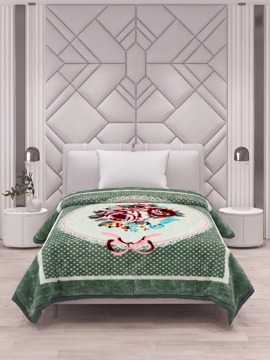 Printed Single Bed 1 Ply 580 GSM Blanket for Winter (Relations), Weight 1.9 kg