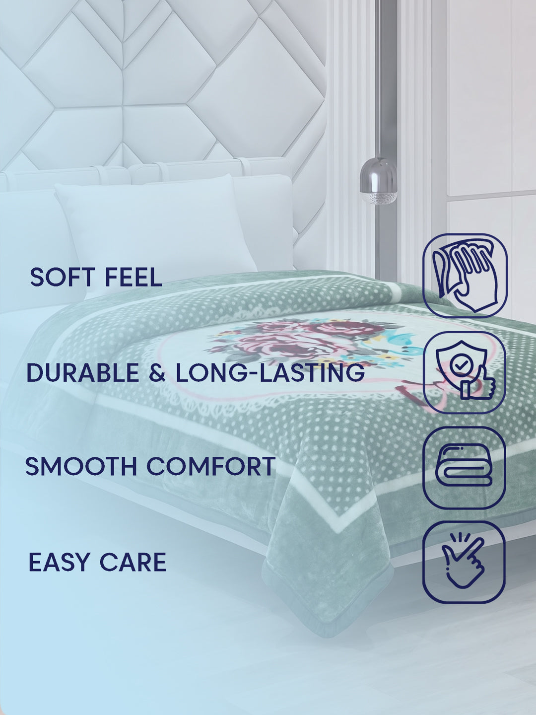 Printed Single Bed 1 Ply 580 GSM Blanket for Winter (Relations), Weight 1.9 kg
