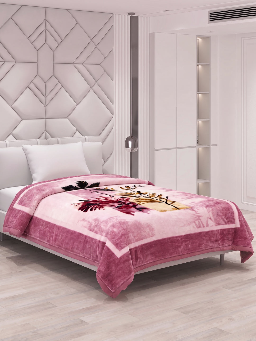 Printed Single Bed 1 Ply 580 GSM Blanket for Winter (Relations), Weight 1.9 kg