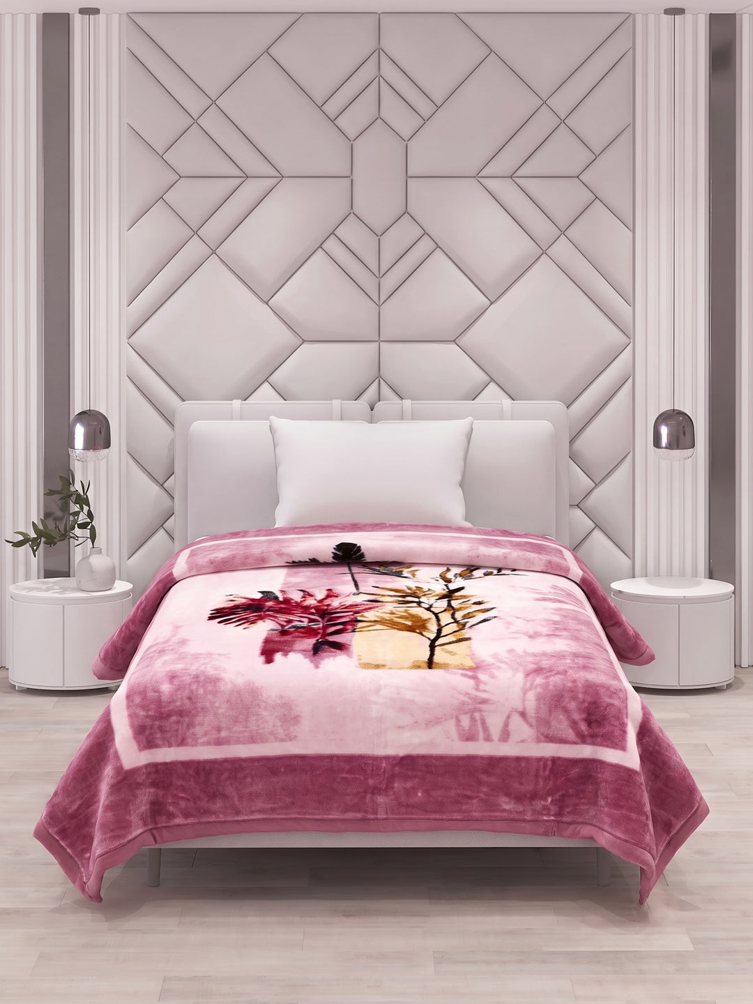 Printed Single Bed 1 Ply 580 GSM Blanket for Winter (Relations), Weight 1.9 kg