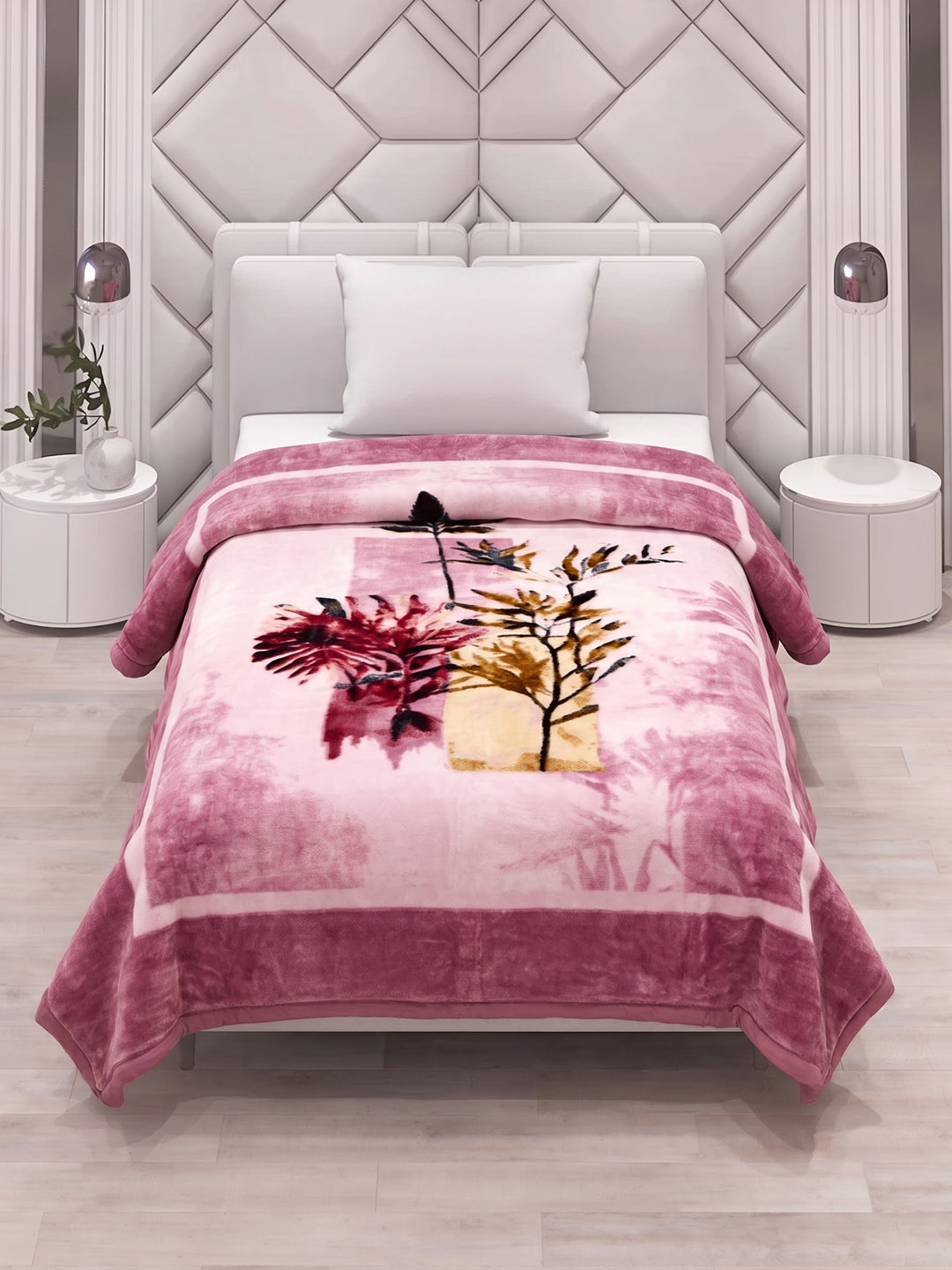 Printed Single Bed 1 Ply 580 GSM Blanket for Winter (Relations), Weight 1.9 kg