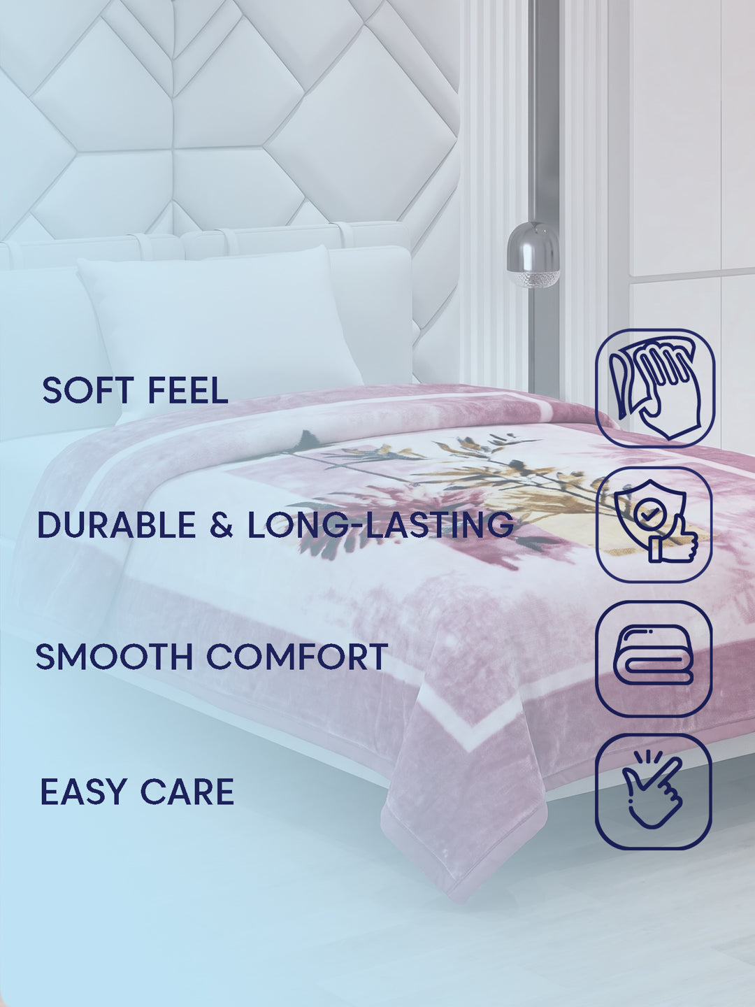 Printed Single Bed 1 Ply 580 GSM Blanket for Winter (Relations), Weight 1.9 kg