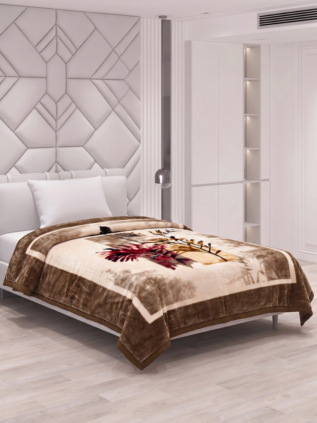 Printed Single Bed 1 Ply 580 GSM Blanket for Winter (Relations), Weight 1.9 kg