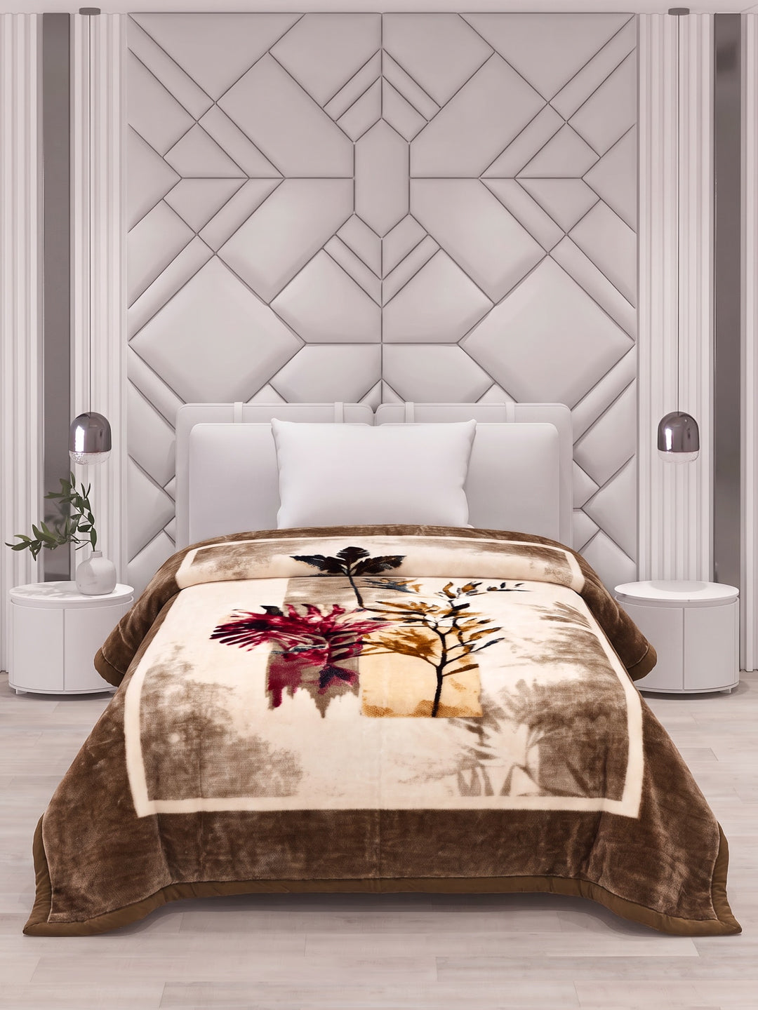 Printed Single Bed 1 Ply 580 GSM Blanket for Winter (Relations), Weight 1.9 kg