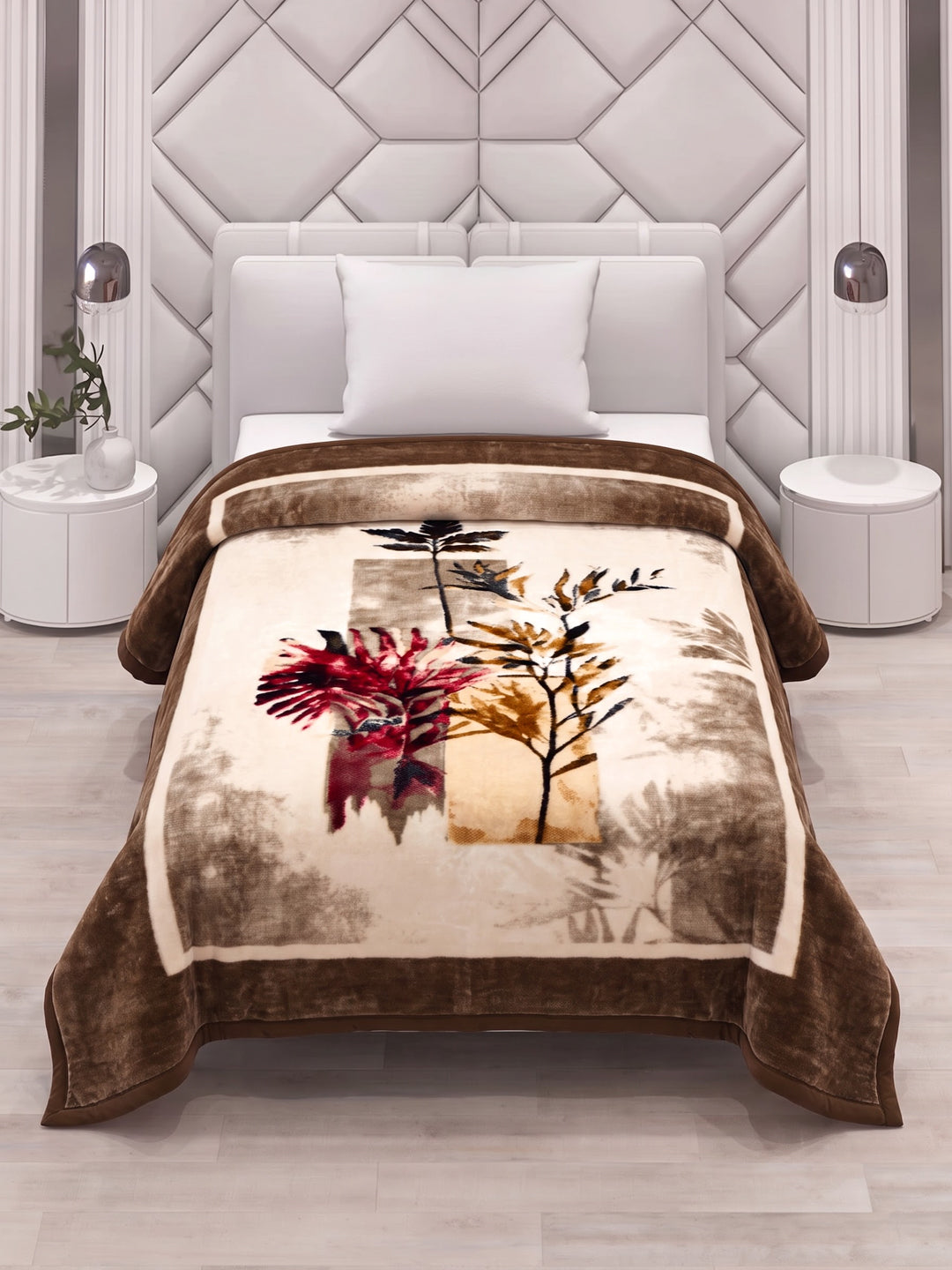 Printed Single Bed 1 Ply 580 GSM Blanket for Winter (Relations), Weight 1.9 kg