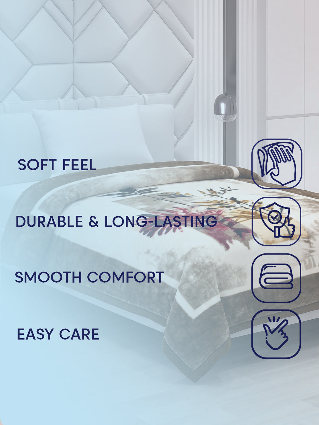 Printed Single Bed 1 Ply 580 GSM Blanket for Winter (Relations), Weight 1.9 kg