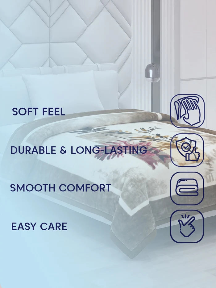 Printed Single Bed 1 Ply 580 GSM Blanket for Winter (Relations), Weight 1.9 kg