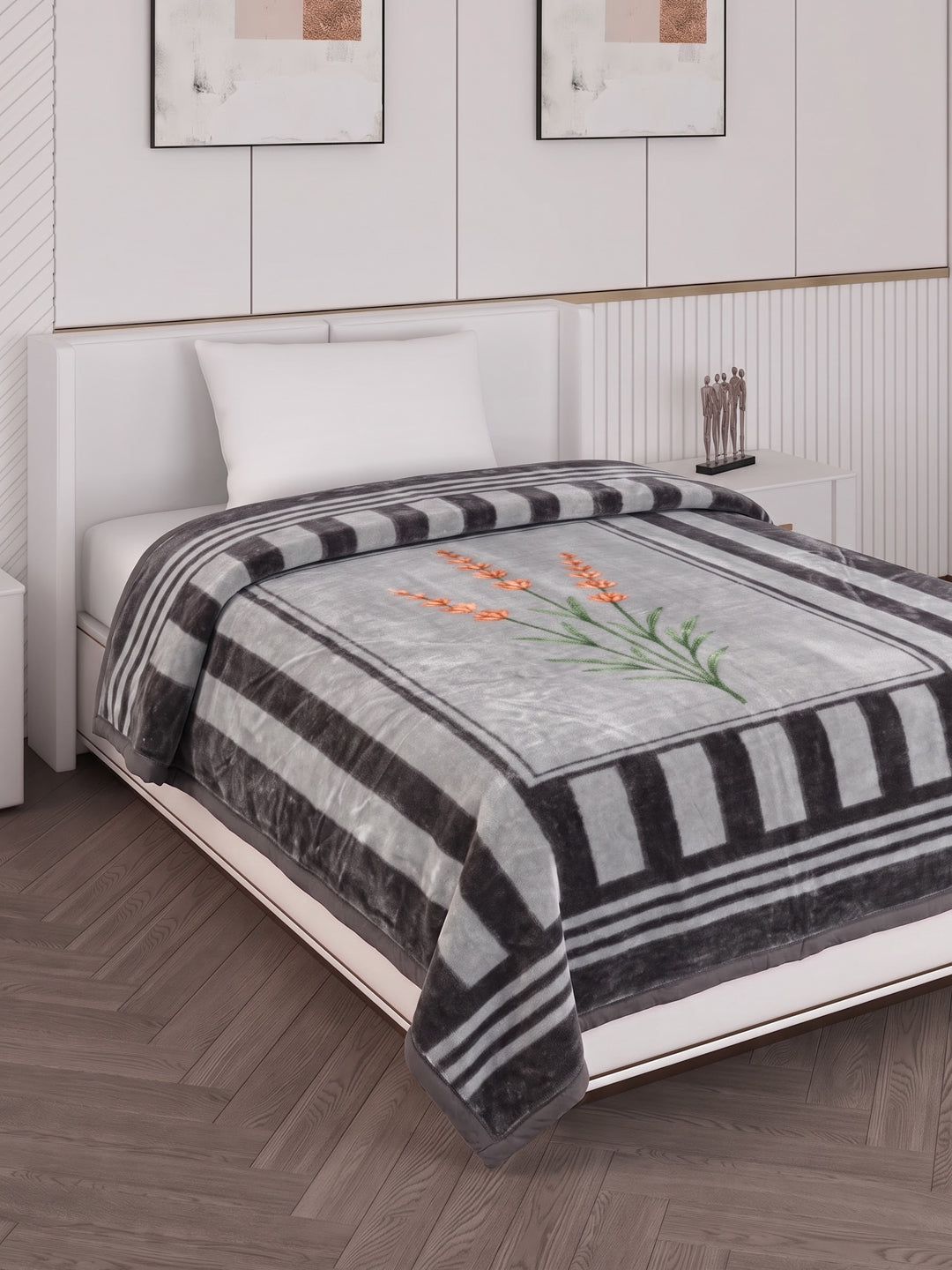 Printed Single Bed 1 Ply 580 GSM Blanket for Winter (Relations), Weight 1.9 kg