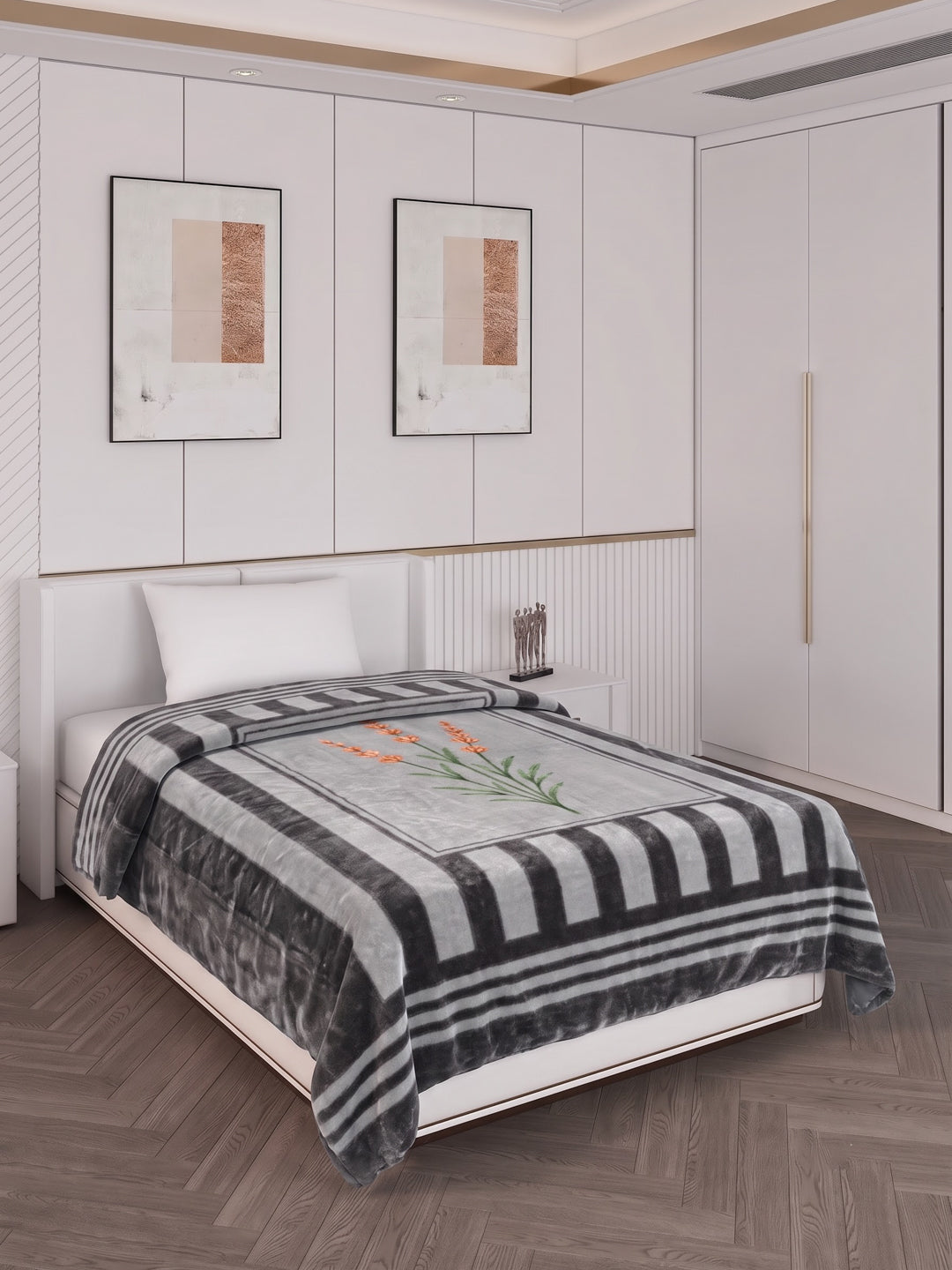 Printed Single Bed 1 Ply 580 GSM Blanket for Winter (Relations), Weight 1.9 kg
