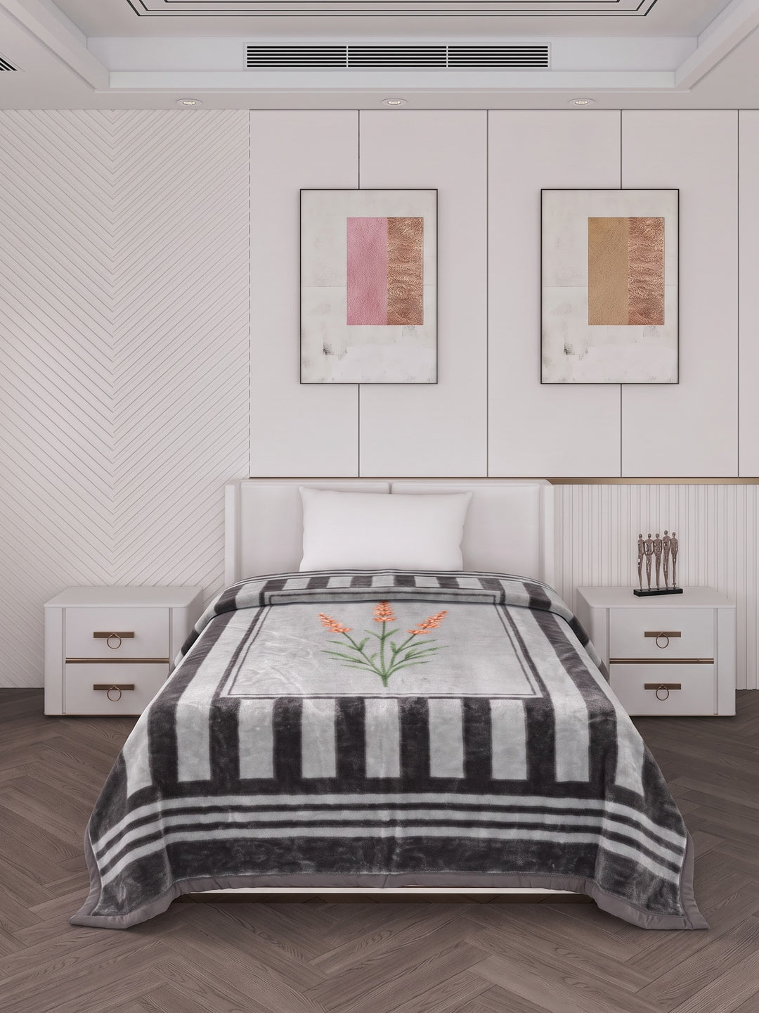 Printed Single Bed 1 Ply 580 GSM Blanket for Winter (Relations), Weight 1.9 kg