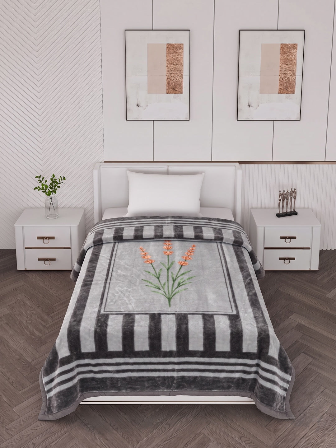 Printed Single Bed 1 Ply 580 GSM Blanket for Winter (Relations), Weight 1.9 kg