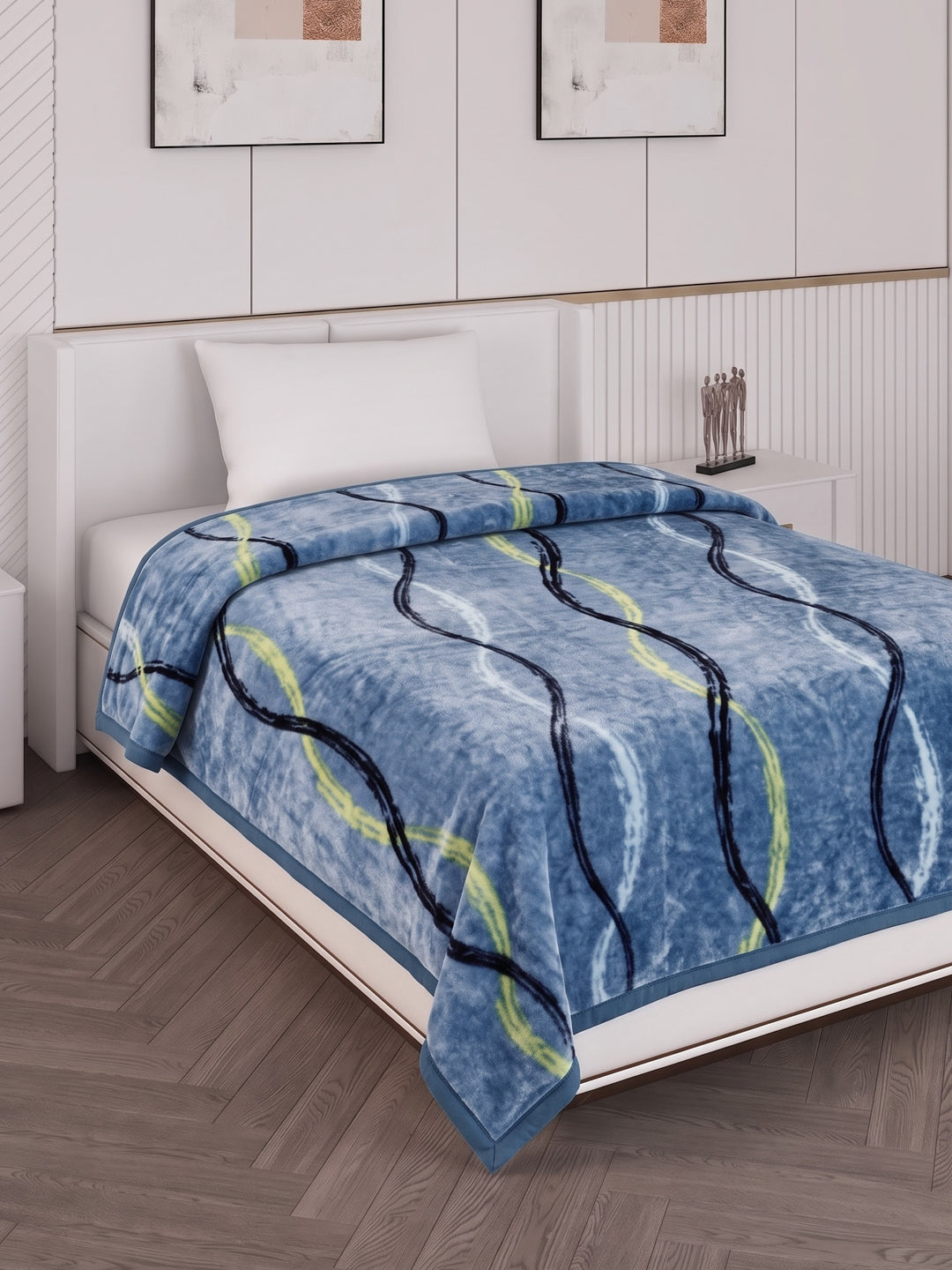 Printed Single Bed 1 Ply 580 GSM Blanket for Winter (Relations), Weight 1.9 kg