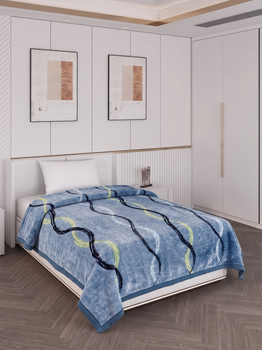 Printed Single Bed 1 Ply 580 GSM Blanket for Winter (Relations), Weight 1.9 kg