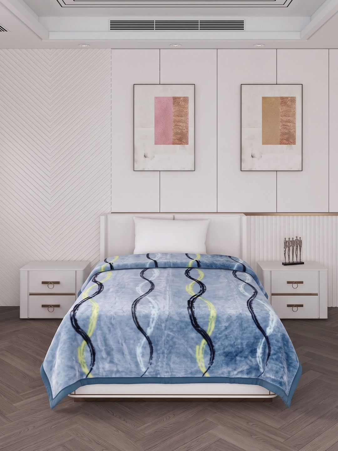 Printed Single Bed 1 Ply 580 GSM Blanket for Winter (Relations), Weight 1.9 kg