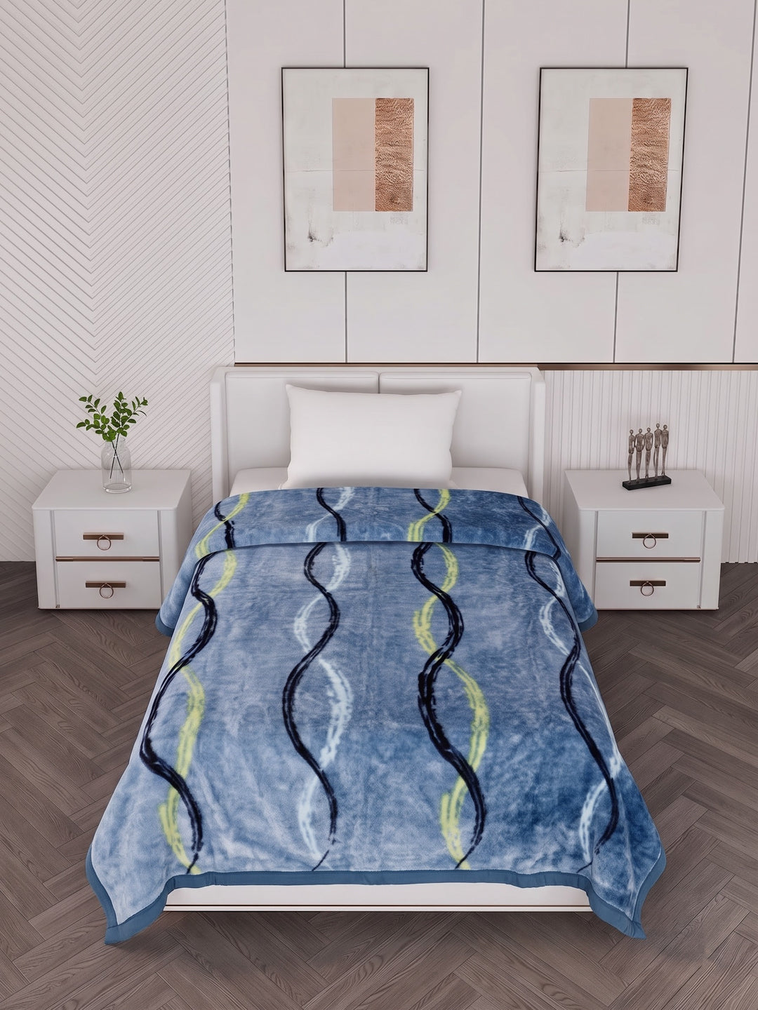 Printed Single Bed 1 Ply 580 GSM Blanket for Winter (Relations), Weight 1.9 kg