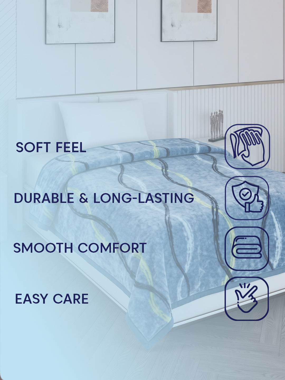 Printed Single Bed 1 Ply 580 GSM Blanket for Winter (Relations), Weight 1.9 kg