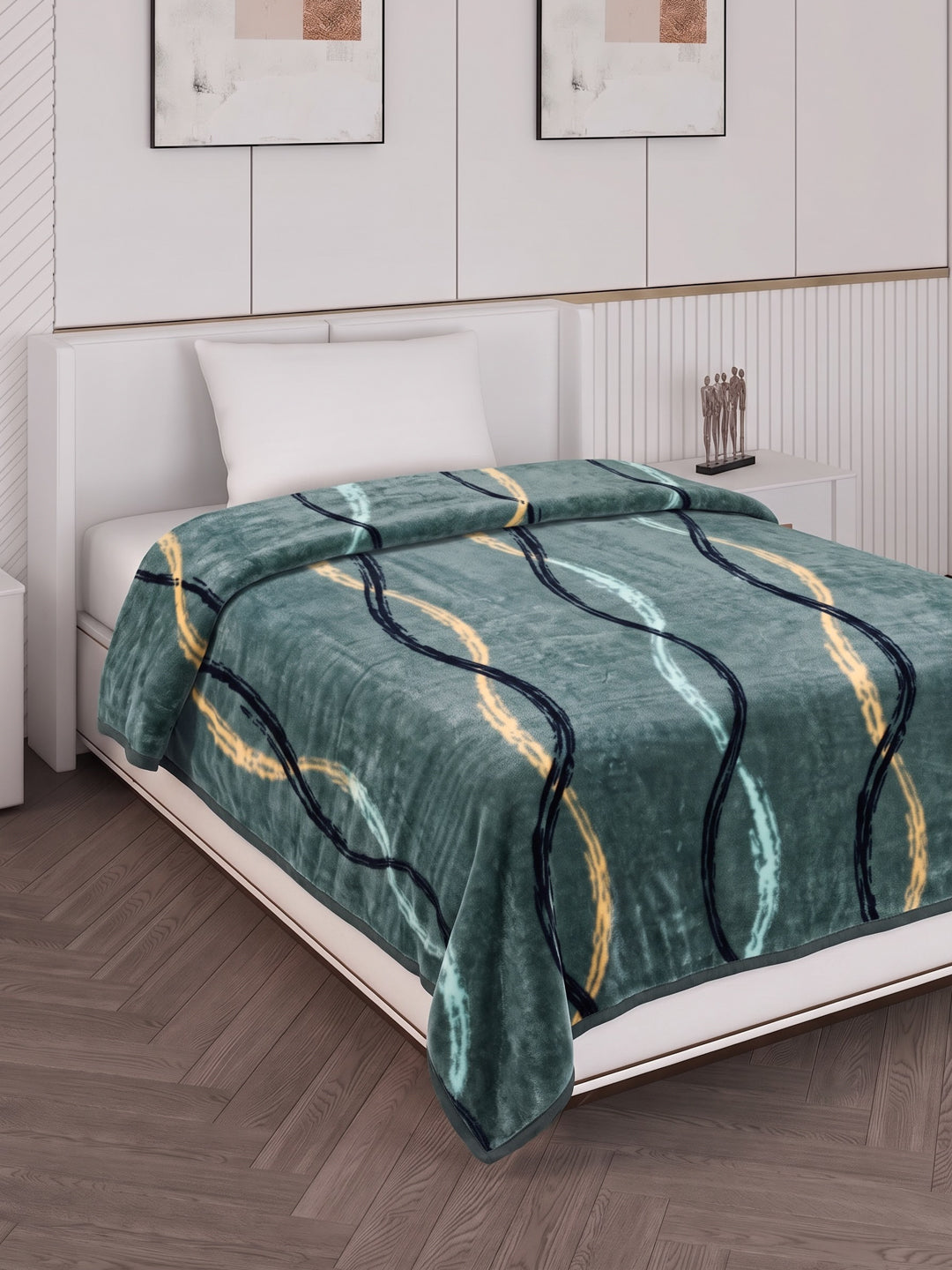 Printed Single Bed 1 Ply 580 GSM Blanket for Winter (Relations), Weight 1.9 kg