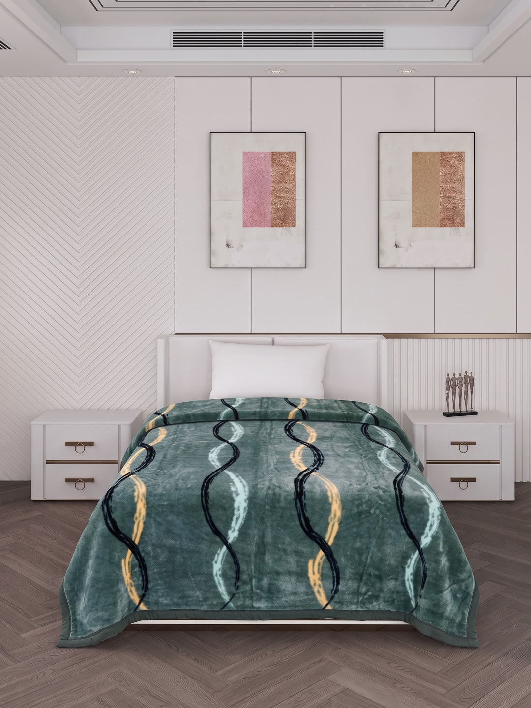 Printed Single Bed 1 Ply 580 GSM Blanket for Winter (Relations), Weight 1.9 kg