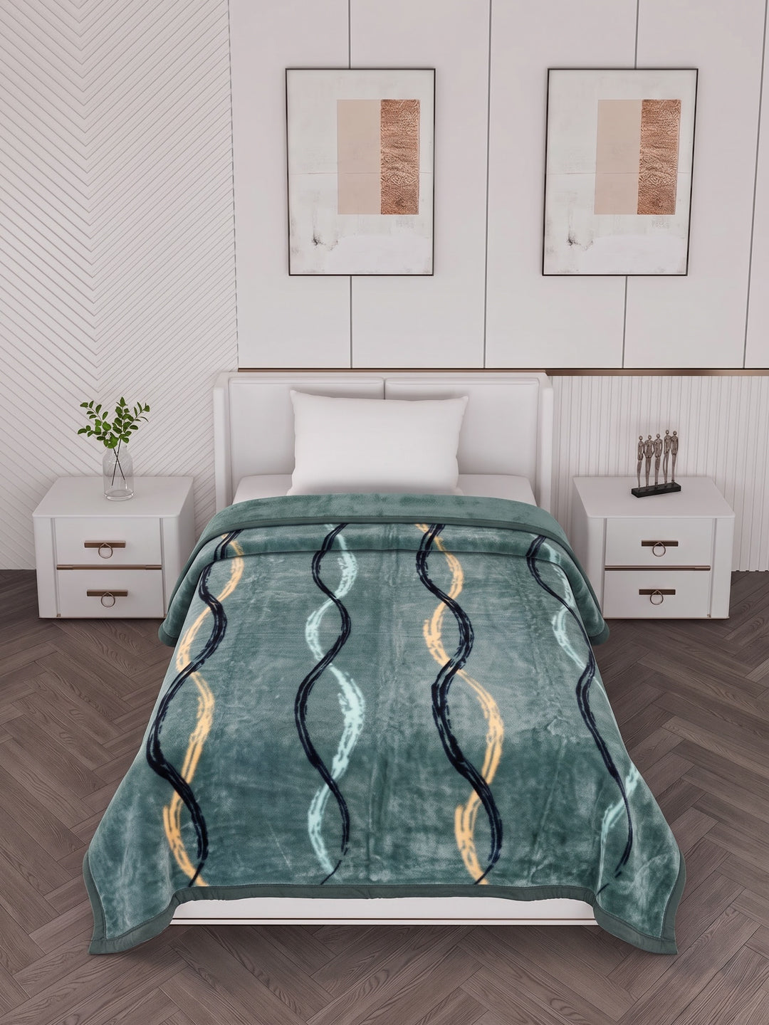 Printed Single Bed 1 Ply 580 GSM Blanket for Winter (Relations), Weight 1.9 kg