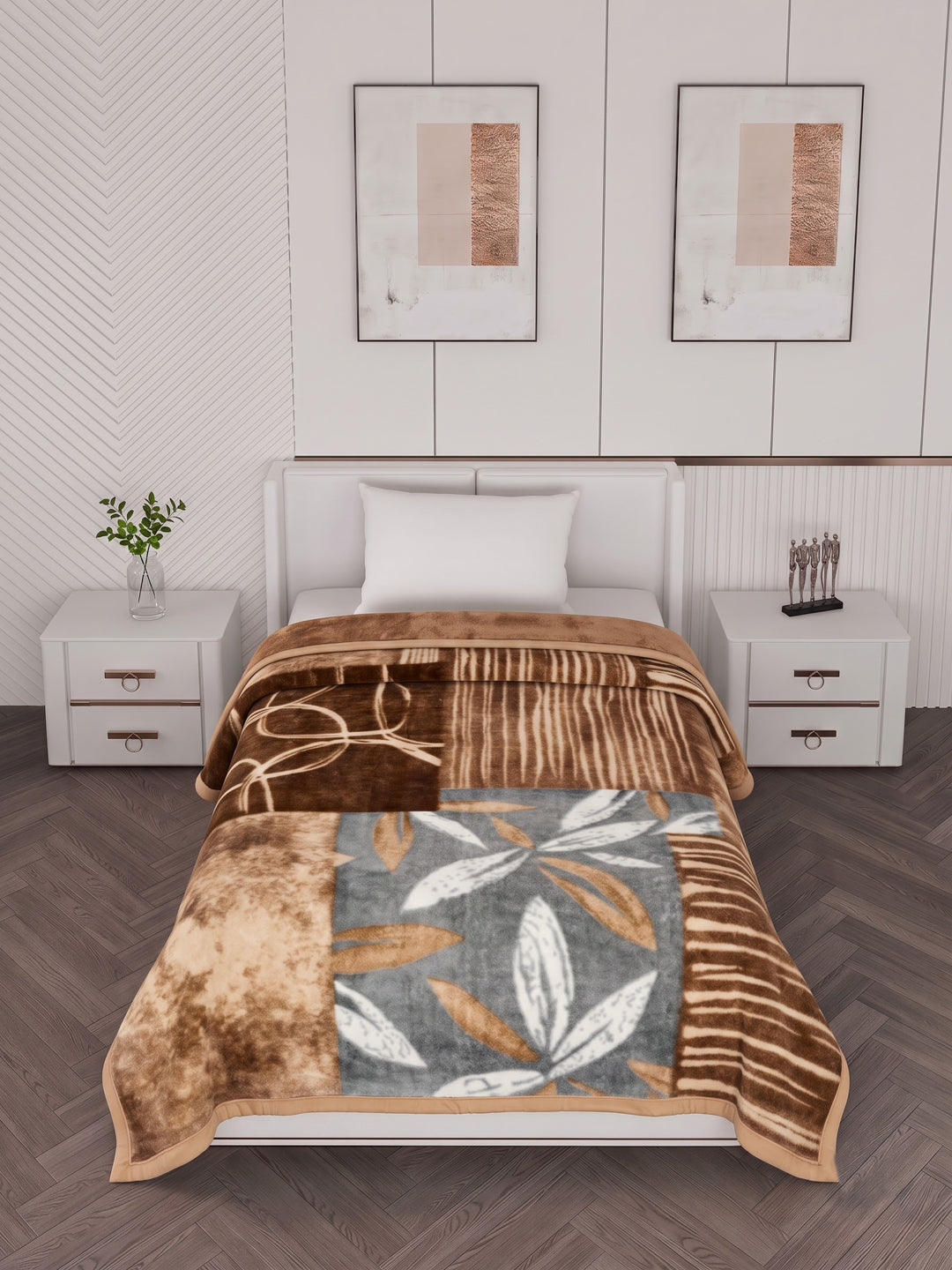 Printed Single Bed 1 Ply 580 GSM Blanket for Winter (Relations), Weight 1.9 kg