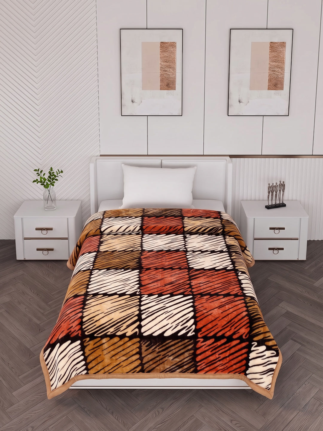 Printed Single Bed 1 Ply 580 GSM Blanket for Winter (Relations), Weight 1.9 kg