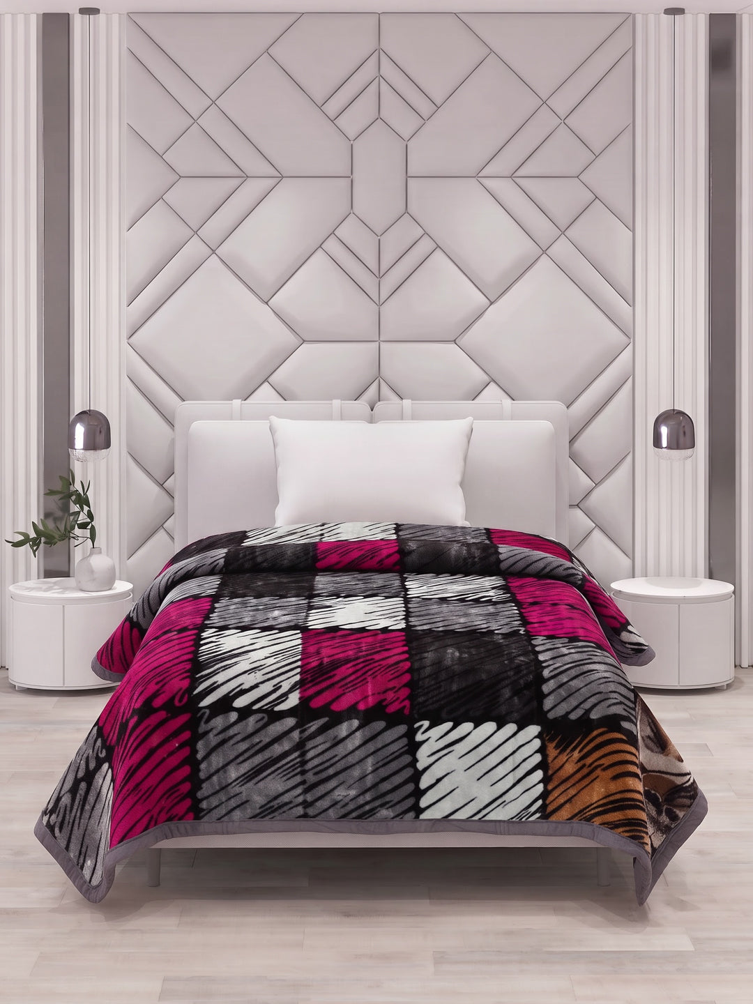 Printed Single Bed 1 Ply 580 GSM Blanket for Winter (Relations), Weight 1.9 kg
