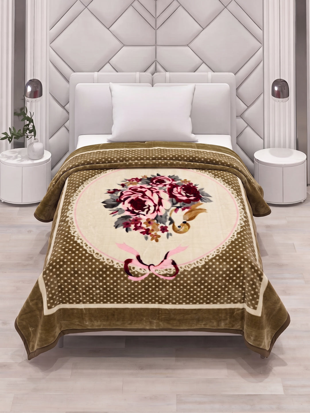 Printed Single Bed 1 Ply 580 GSM Blanket for Winter (Relations), Weight 1.9 kg