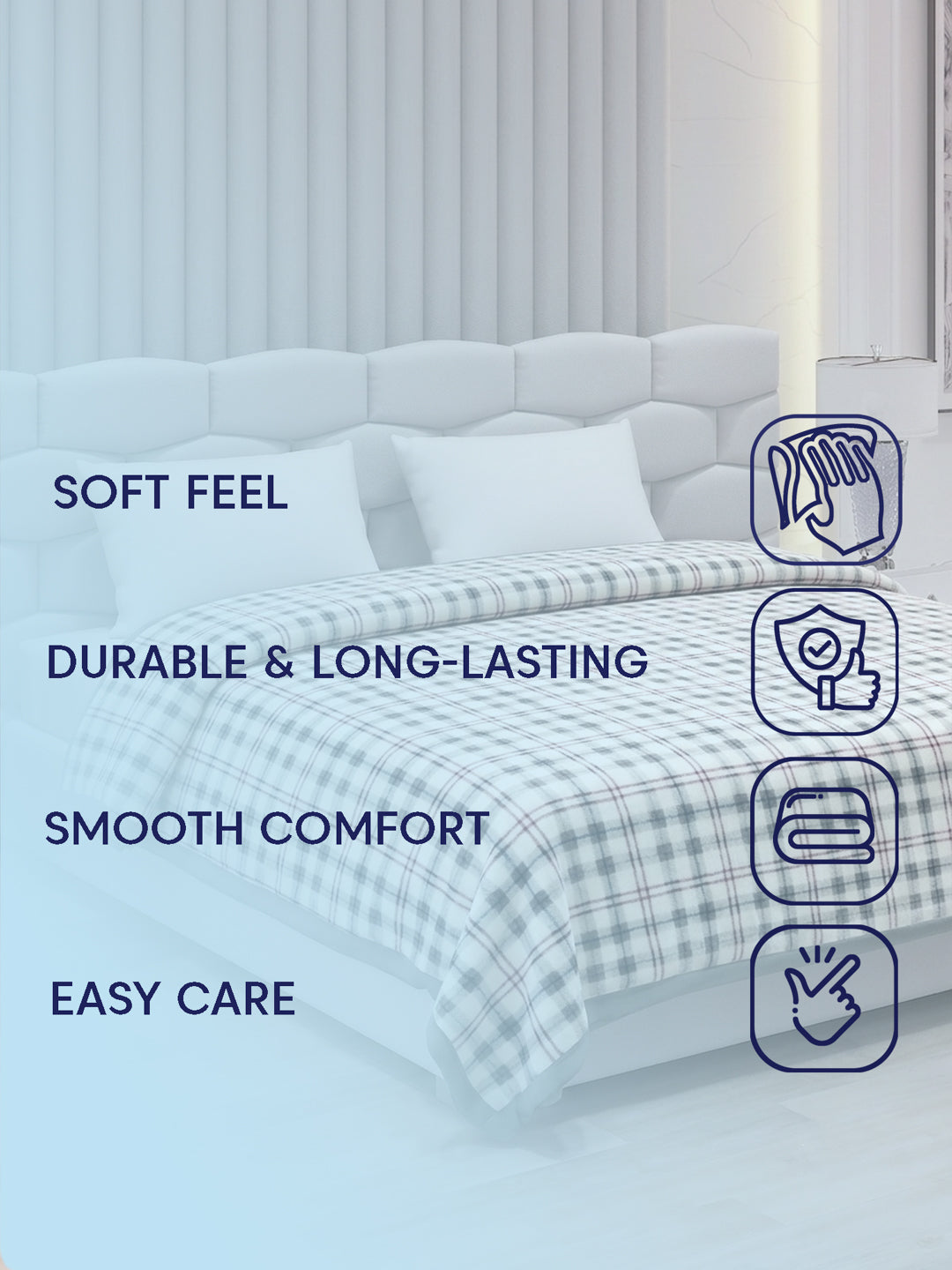 Double Bed 2 Ply 440 GSM Blanket for Winter (Robin), Weight 2.3 kg