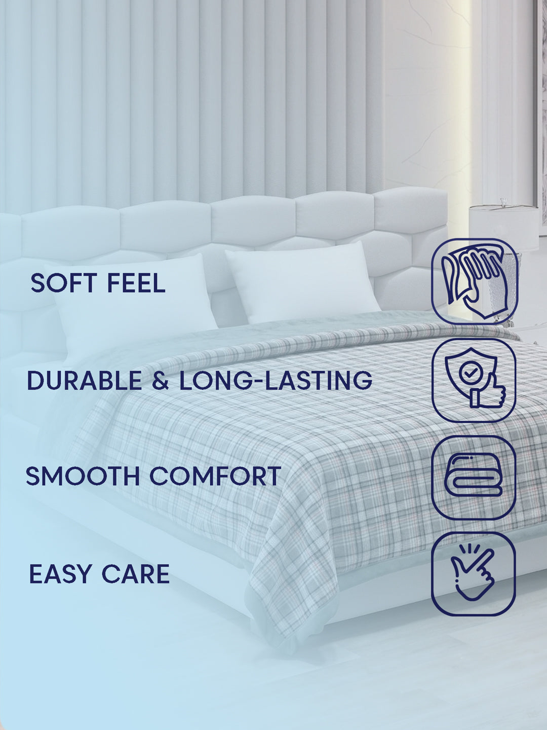 Double Bed 2 Ply 440 GSM Blanket for Winter (Robin), Weight 2.3 kg
