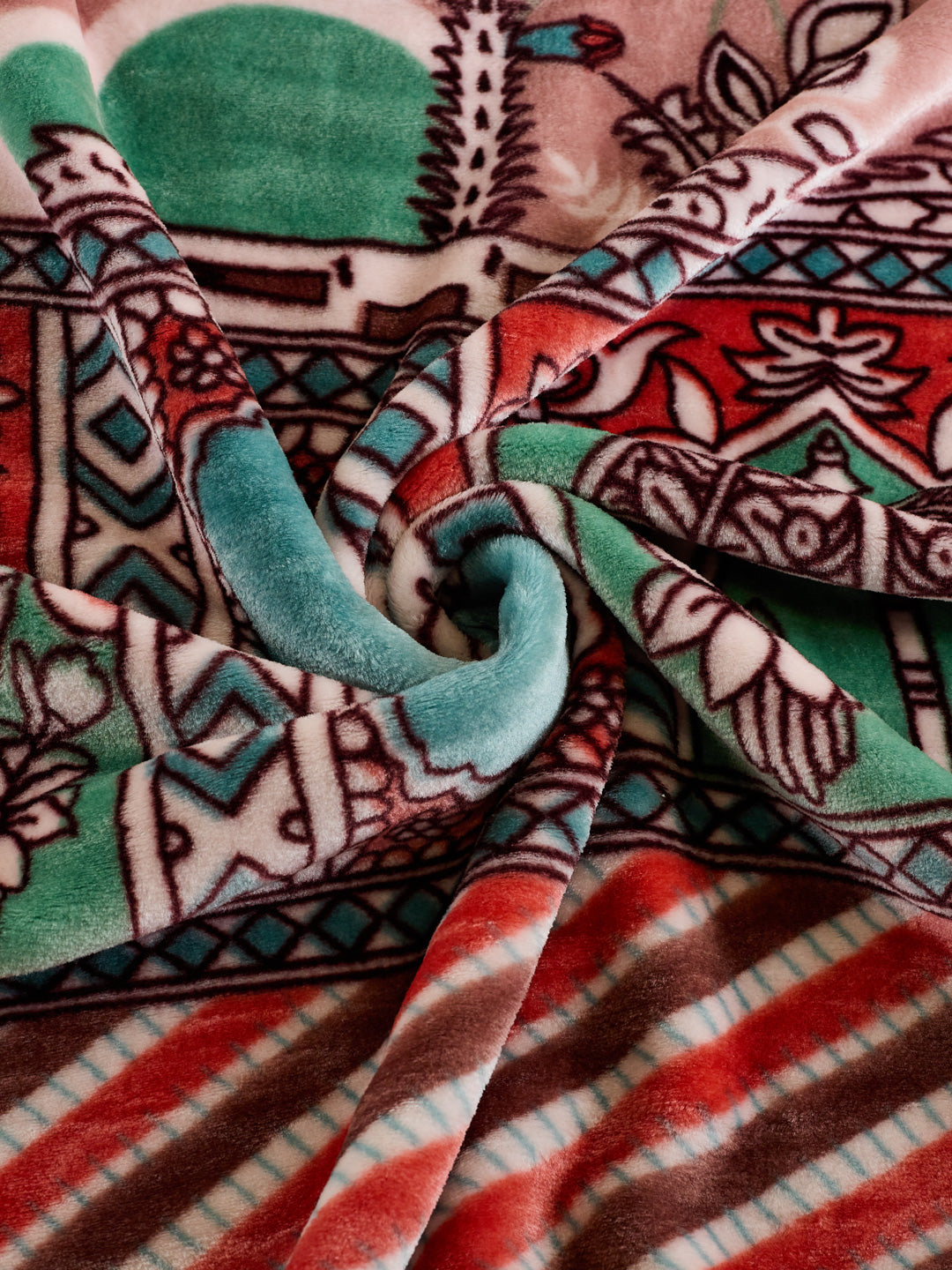 Printed Double Bed 1 Ply 550 GSM Blanket for Winter (Roman), Weight 2.9 kg