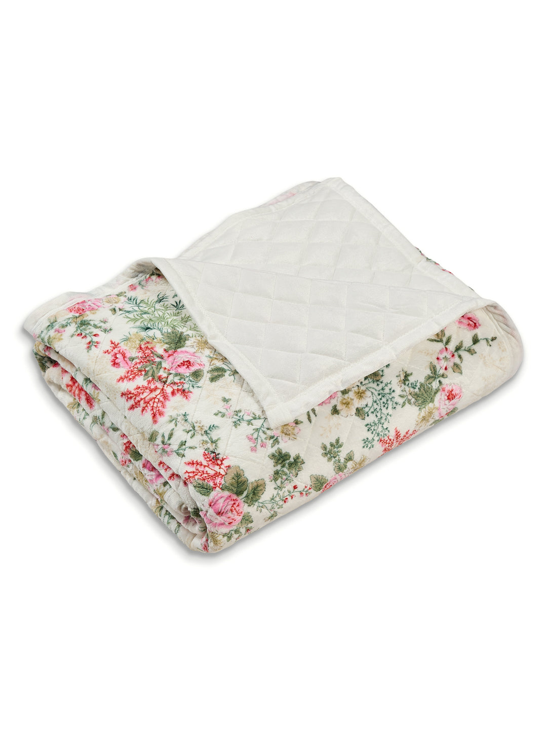 Floral Print Double Bed 3 Ply 470 GSM Blanket for Winter (Rosette), Weight 2.5 kg