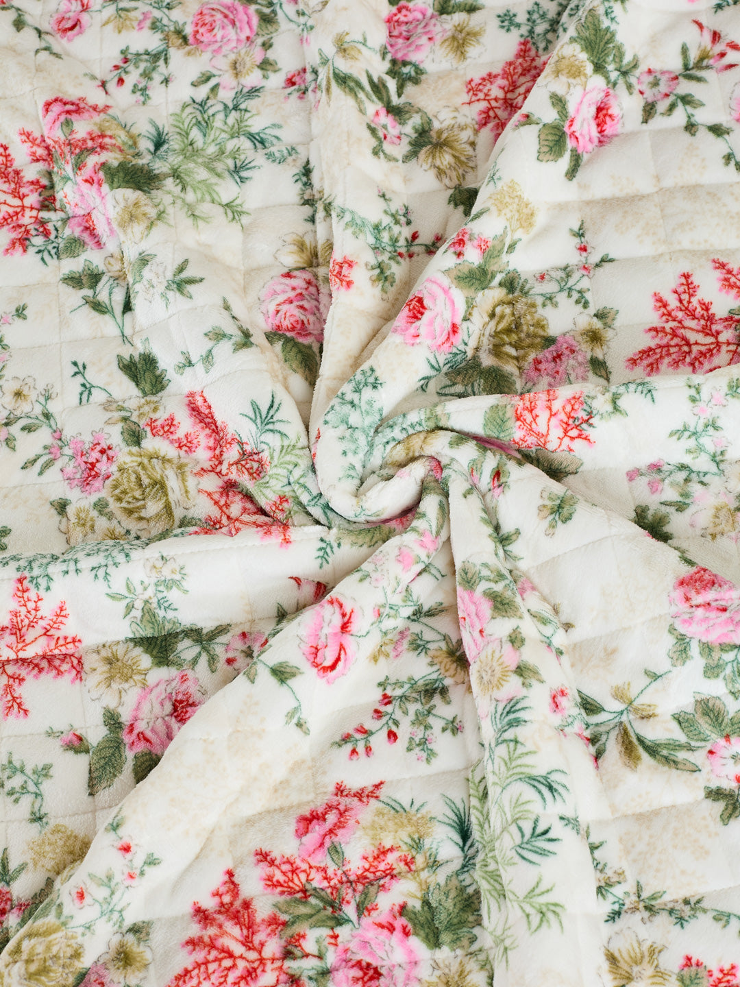 Floral Print Double Bed 3 Ply 470 GSM Blanket for Winter (Rosette), Weight 2.5 kg