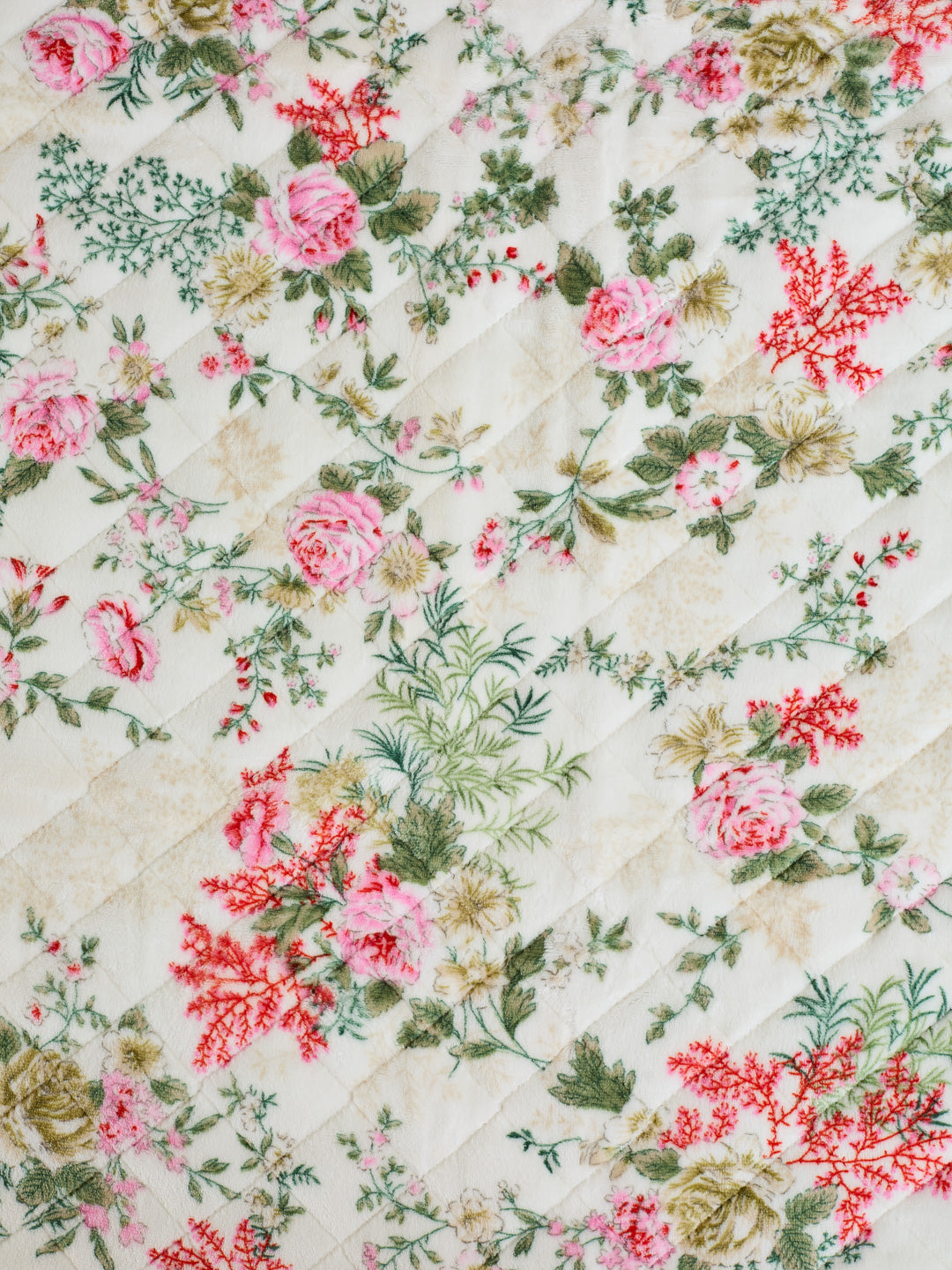 Floral Print Double Bed 3 Ply 470 GSM Blanket for Winter (Rosette), Weight 2.5 kg