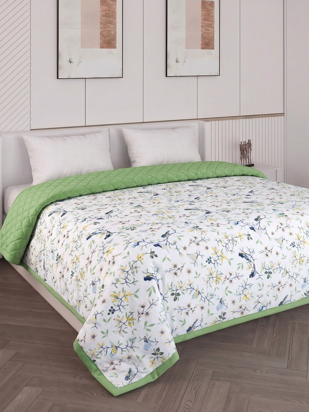 Floral Print Double Bed 3 Ply 470 GSM Blanket for Winter (Rosette), Weight 2.5 kg