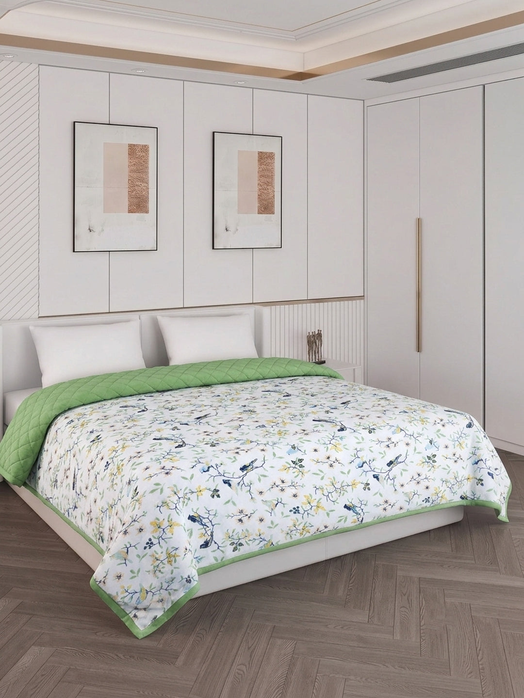 Floral Print Double Bed 3 Ply 470 GSM Blanket for Winter (Rosette), Weight 2.5 kg