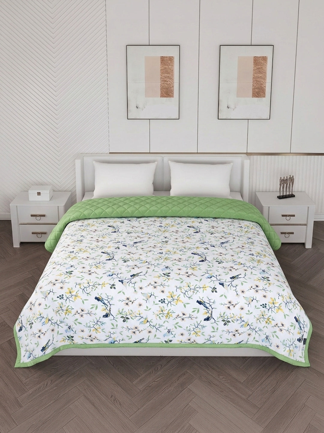 Floral Print Double Bed 3 Ply 470 GSM Blanket for Winter (Rosette), Weight 2.5 kg