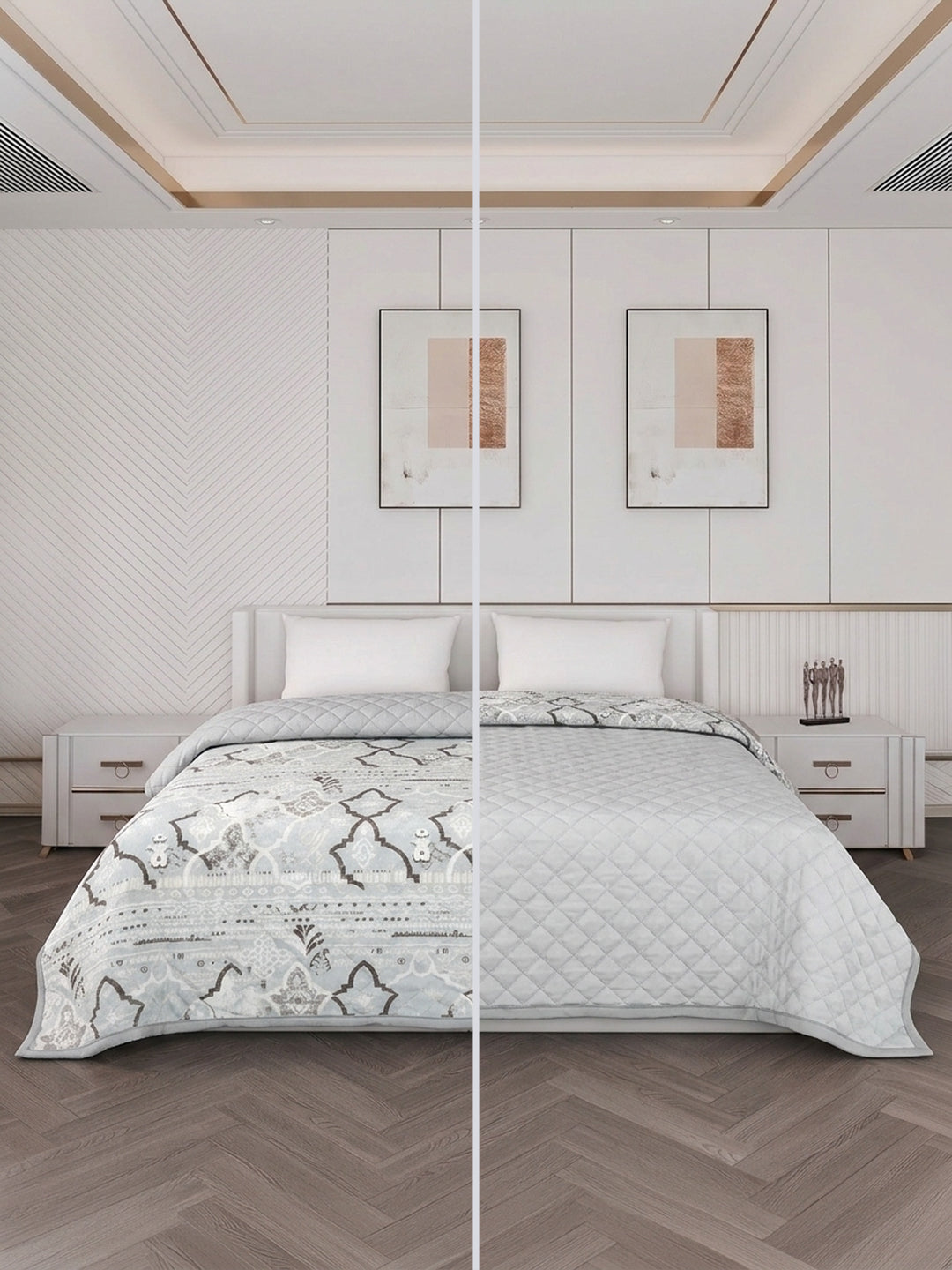Printed Double Bed 3 Ply 470 GSM Blanket for Winter (Rosette), Weight 2.5 kg