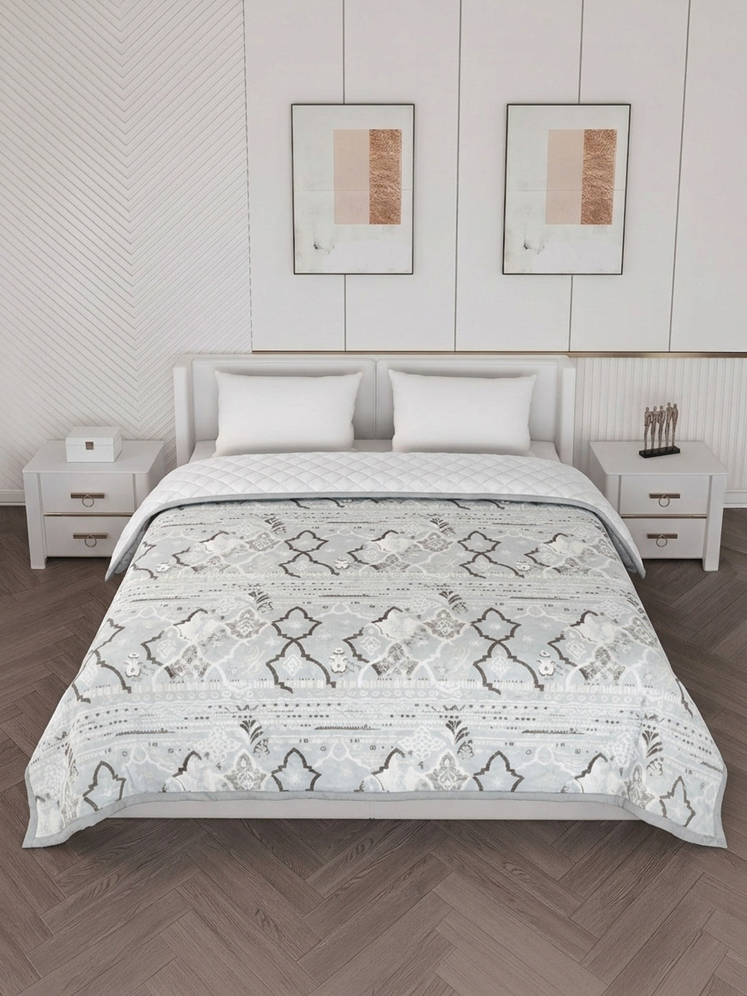 Printed Double Bed 3 Ply 470 GSM Blanket for Winter (Rosette), Weight 2.5 kg
