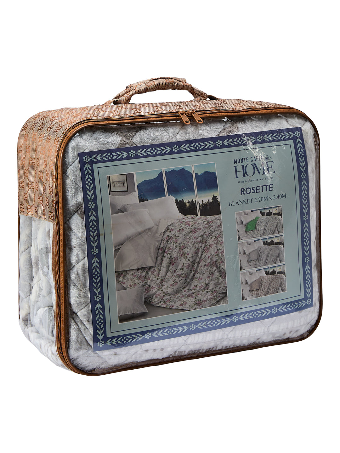 Printed Double Bed 3 Ply 470 GSM Blanket for Winter (Rosette), Weight 2.5 kg